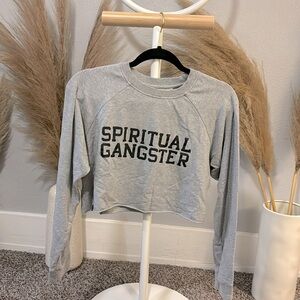 Spiritual Gangster Grey Crop Sweatshirt - Size Small